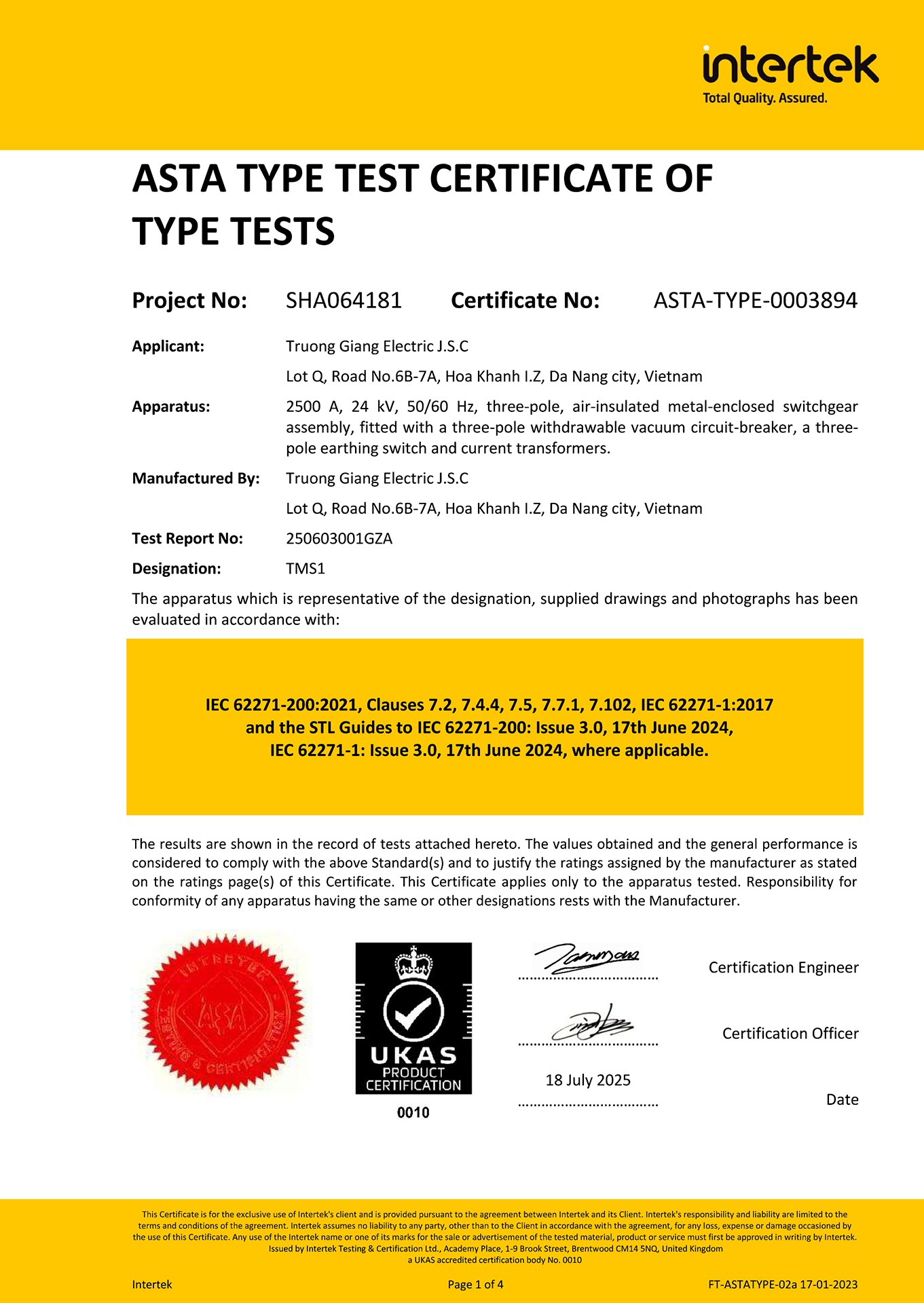 Certificate