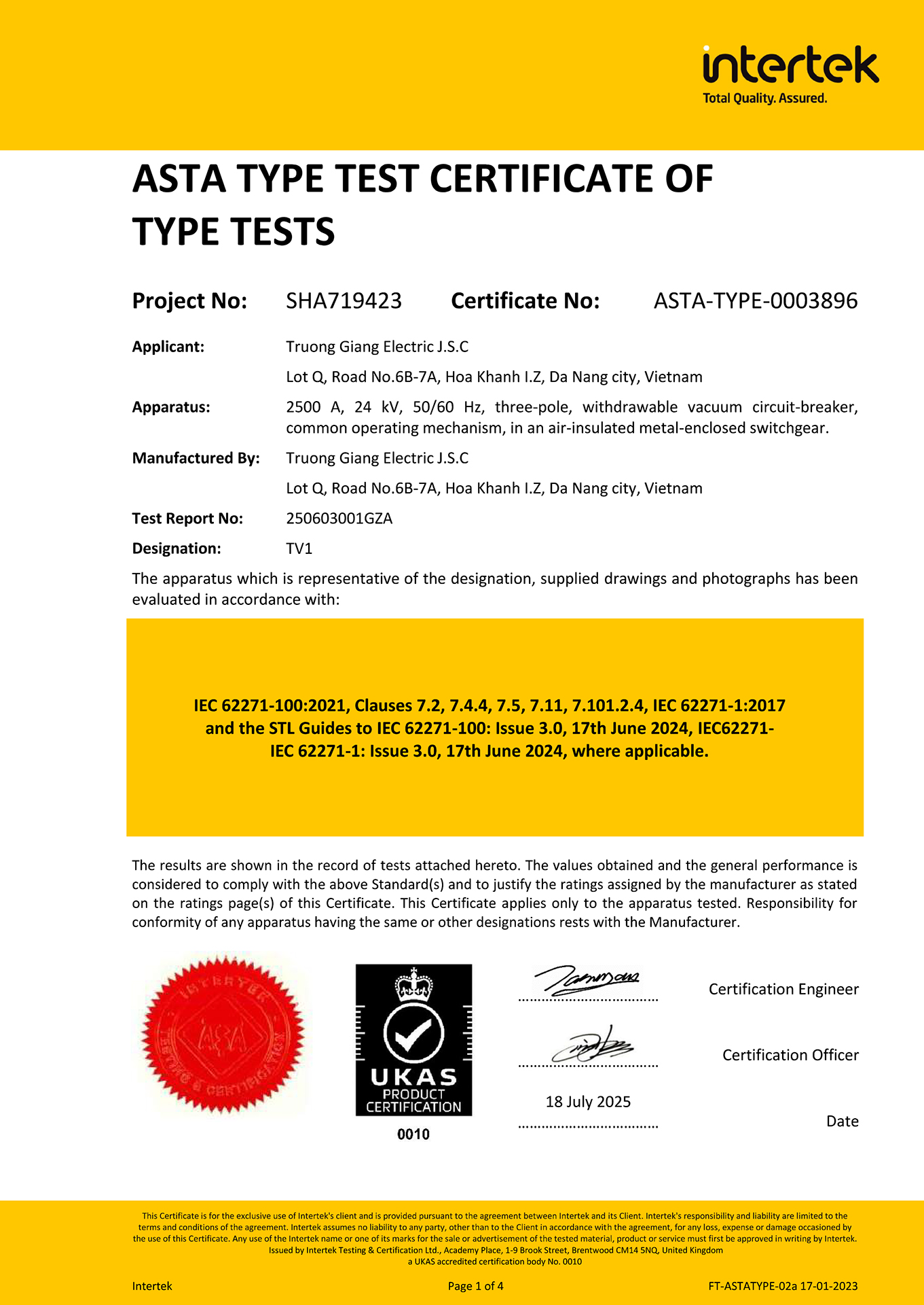 Certificate